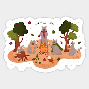 Happy Animals Autumn Band Sticker